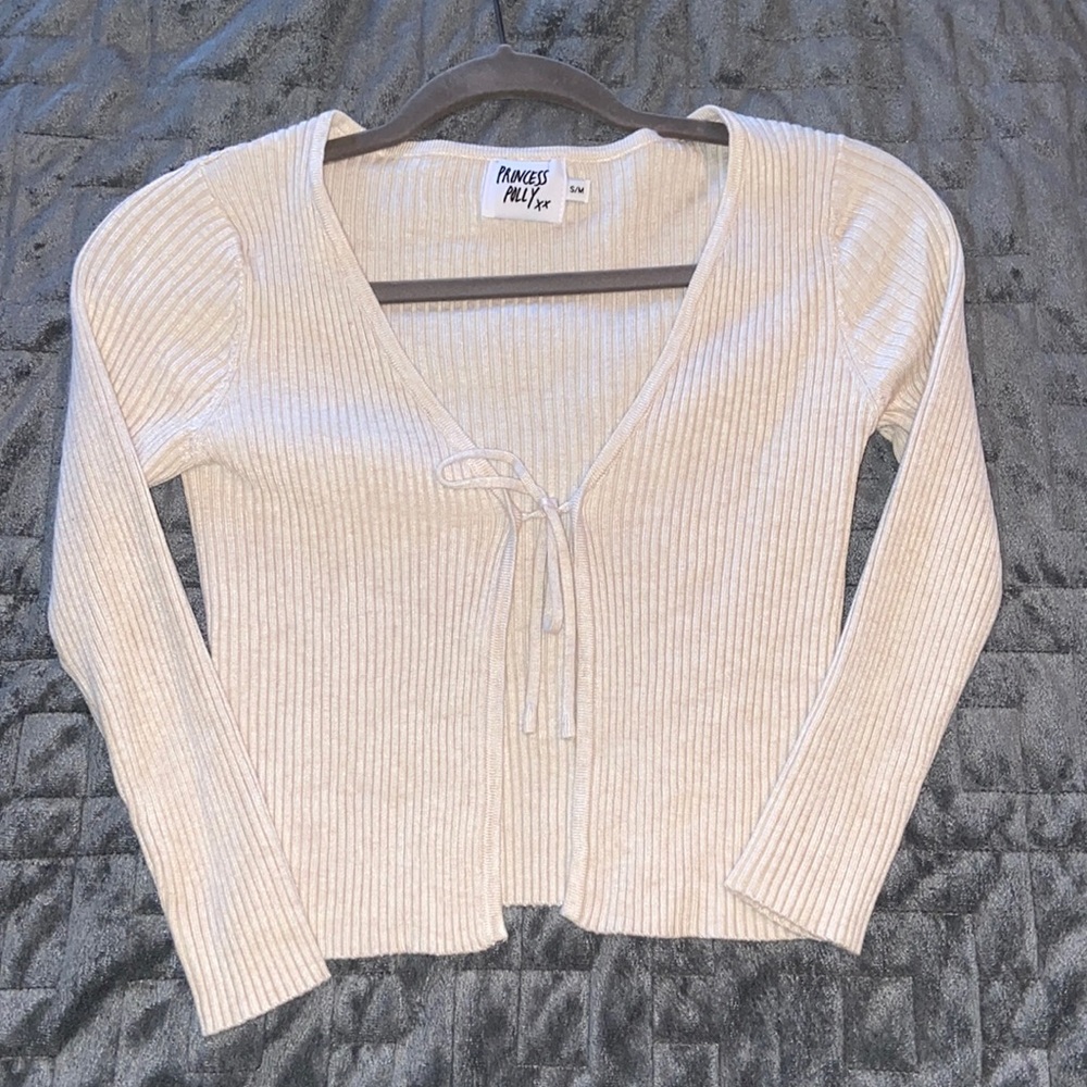 Princess Polly sweater tie front crop